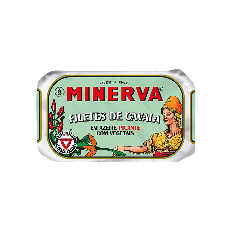 Minerva - Mackerel Fillets in Spicy Olive Oil with Pickles