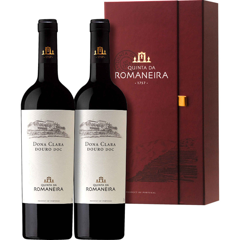 Conjunto de 2 garrafas Quinta da Romaneira Dona Clara Tinto